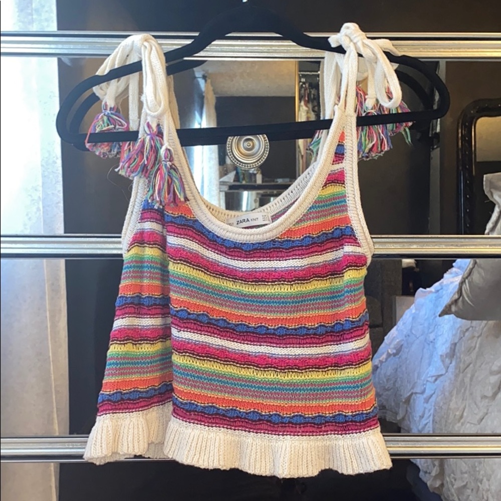 ⭐️Zara colorful knit tie top ⭐️